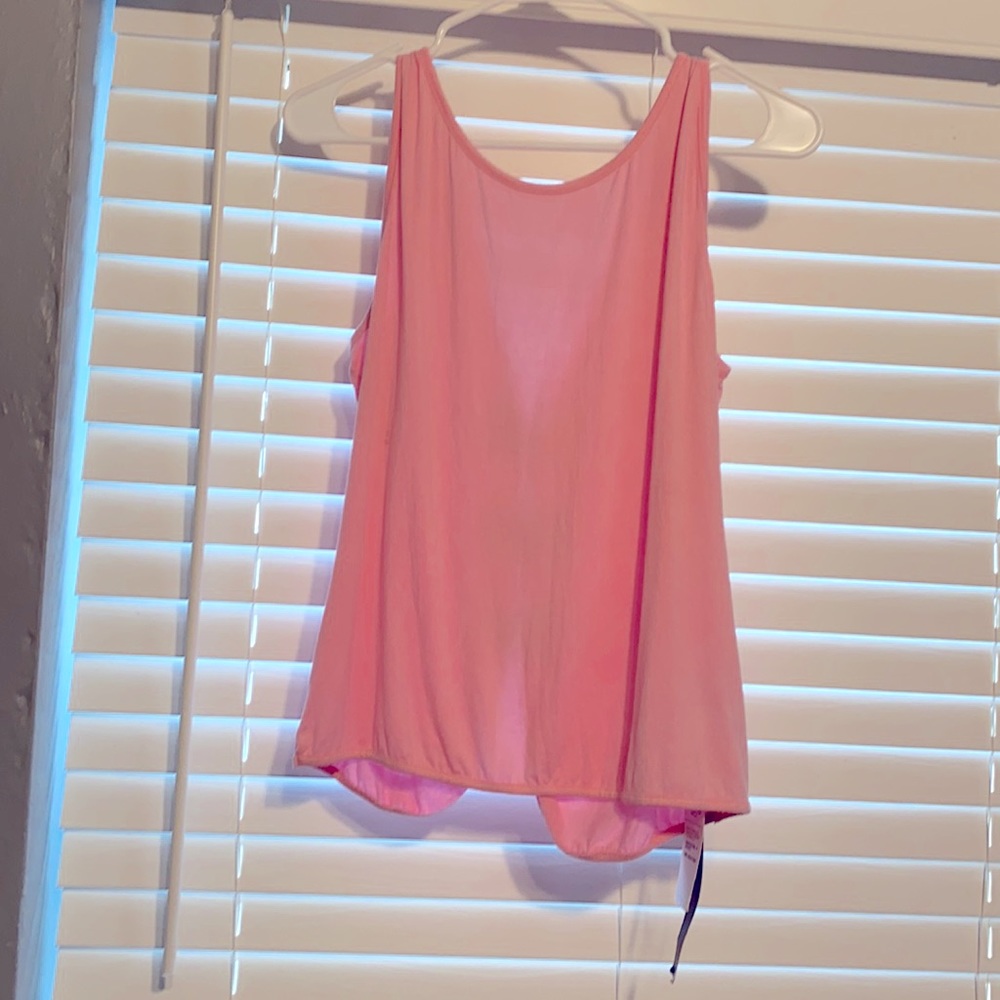 Pink Zanzea tank with grey bow ties in the back